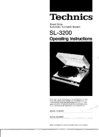 Technics - SL-3200 - Owners manual 